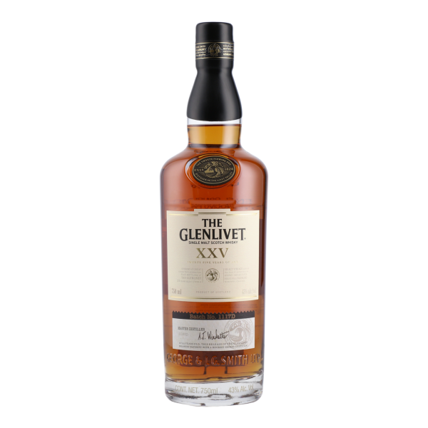 The Glenlivet Single Malt Whisky Escocia 25 años, 750ml Botella