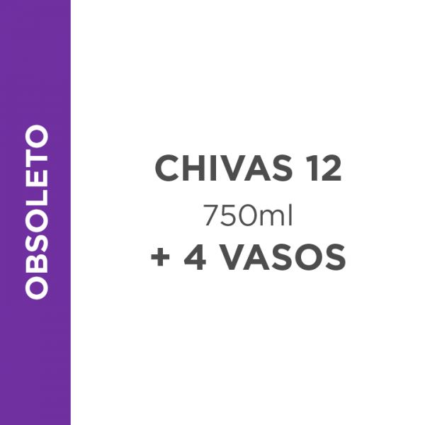 CHIVAS 12Y 750 ML +4VASOS
